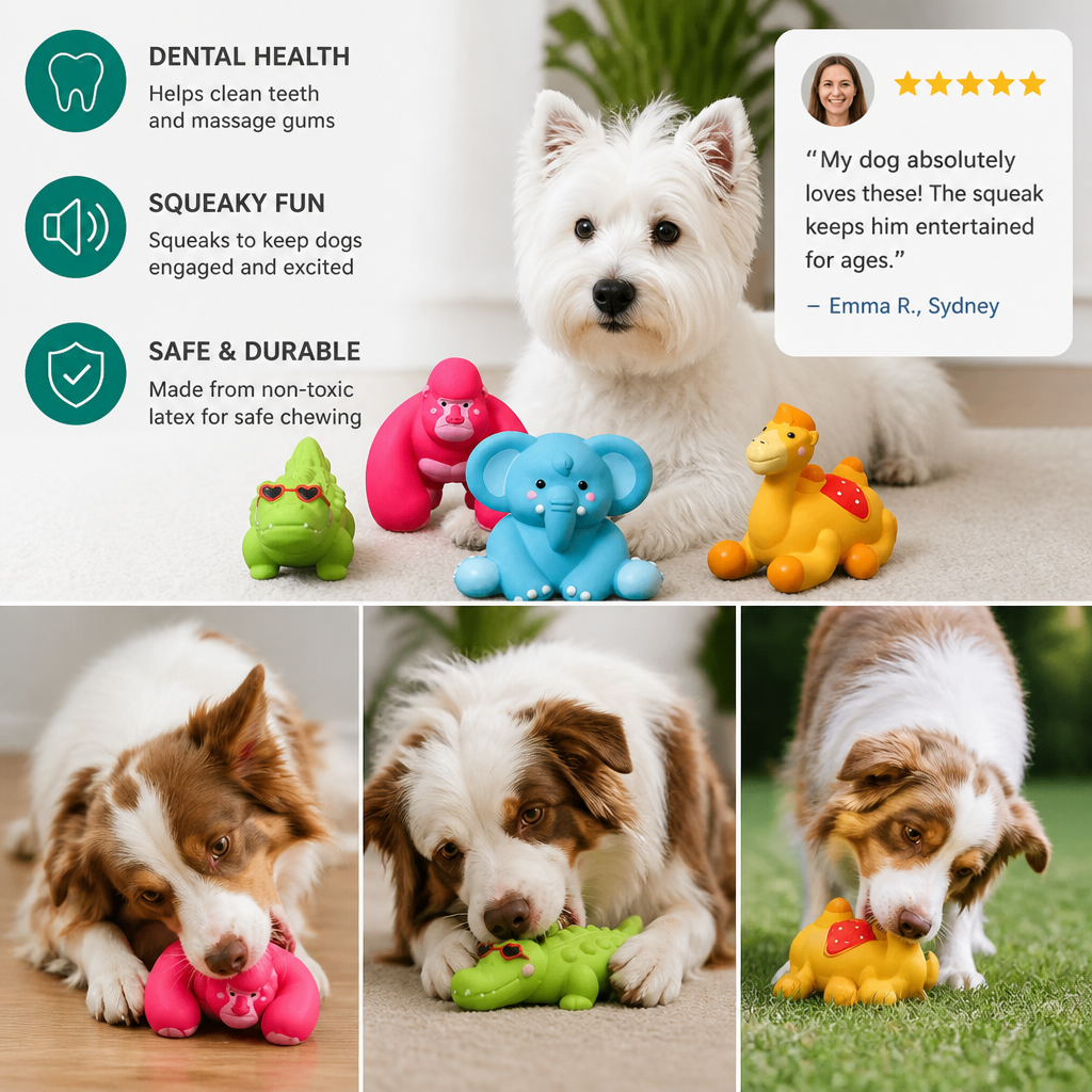 Cute Latex Chew & Squeak Dog Toy