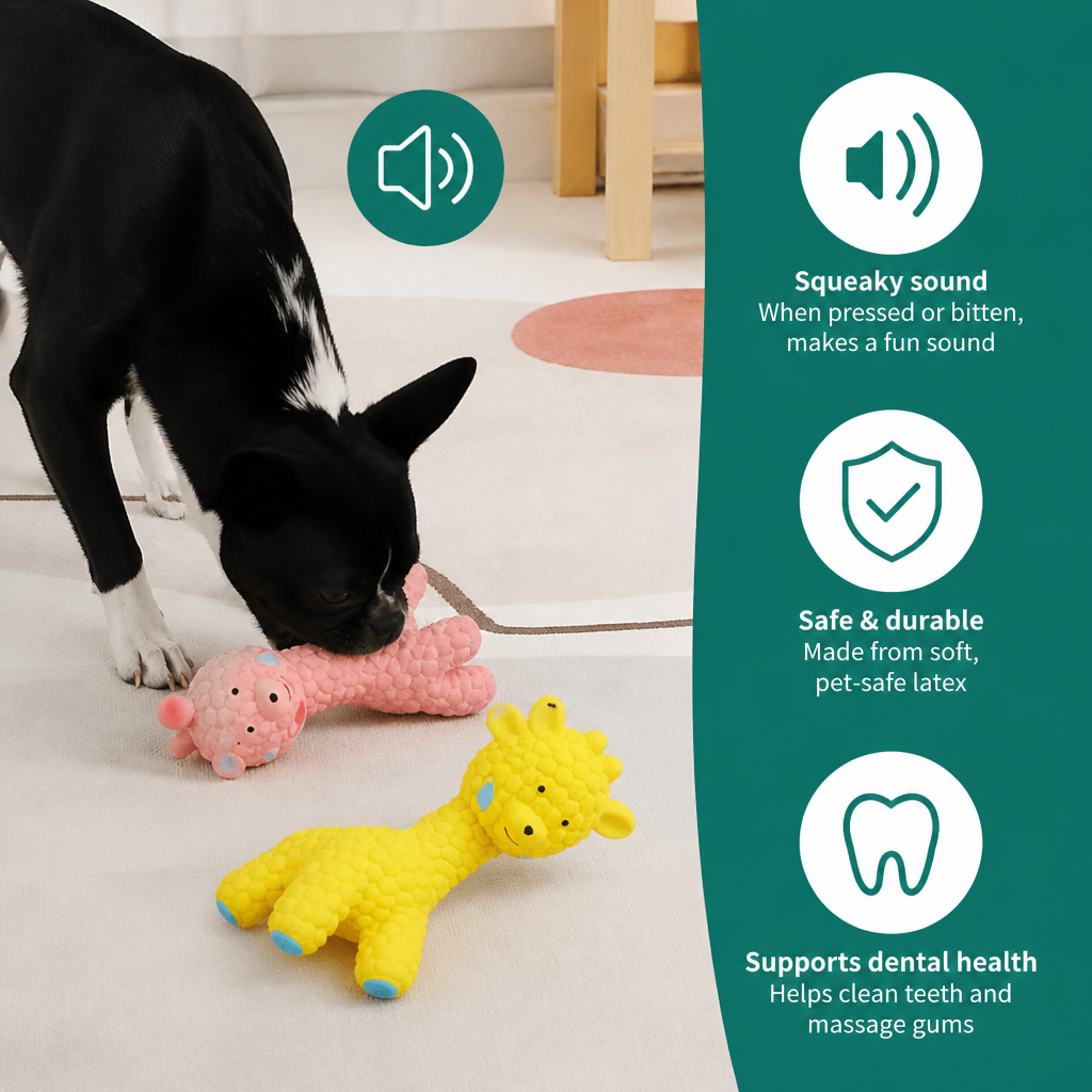 Interactive Squeaky Giraffe Toy for Dogs