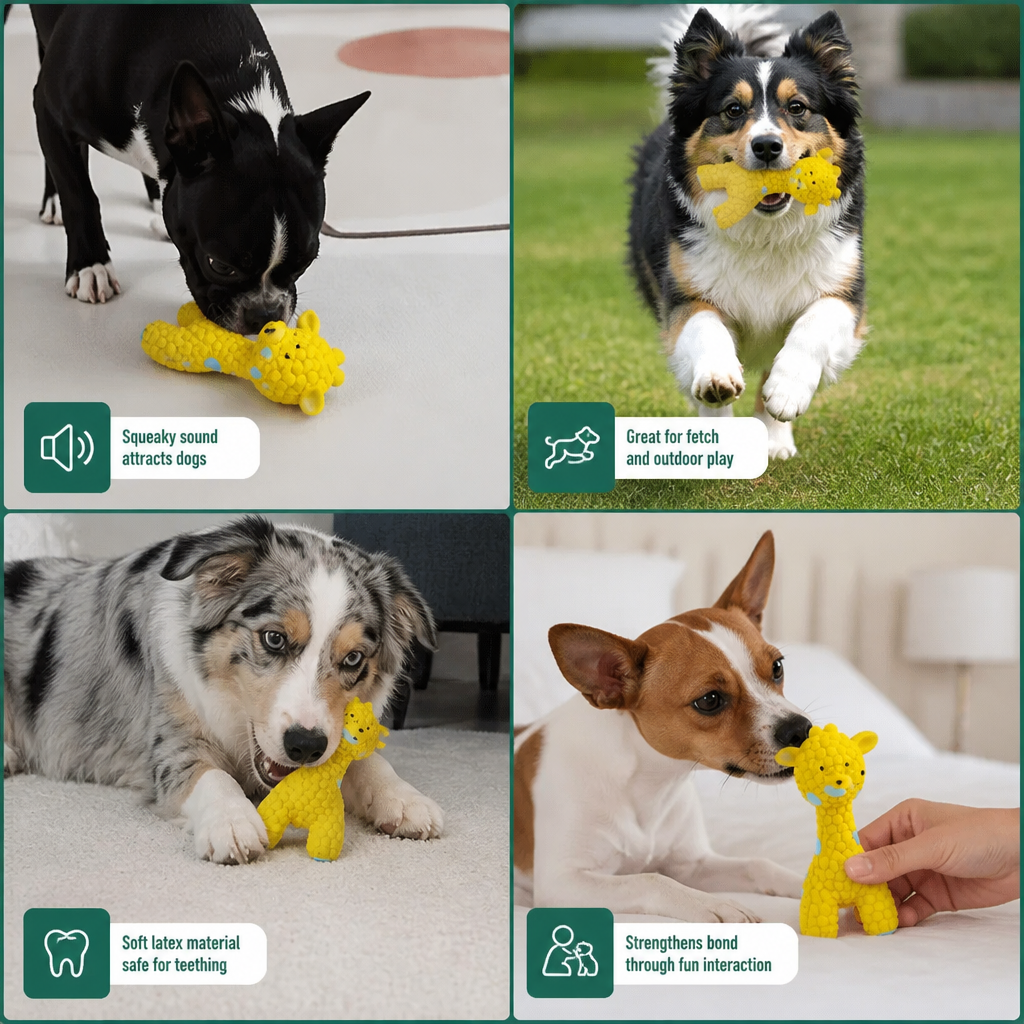 Interactive Squeaky Giraffe Toy for Dogs