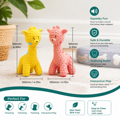 Interactive Squeaky Giraffe Toy for Dogs