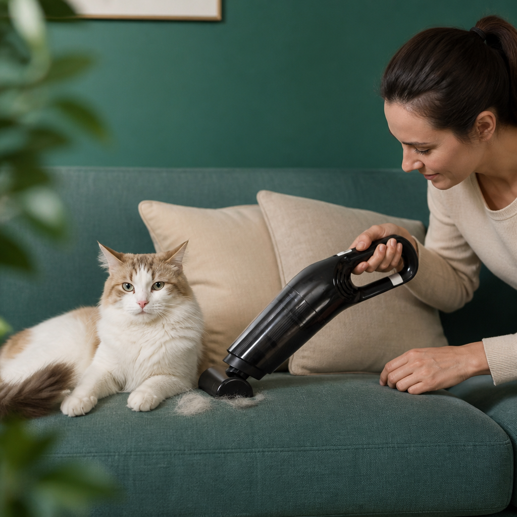 Cordless Pet Hair Hoover for Sofa and Carpet with Powerful Suction