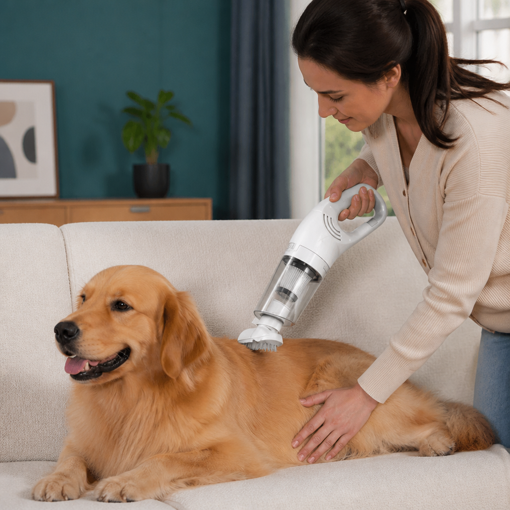 Cordless Pet Hair Hoover for Sofa and Carpet with Powerful Suction