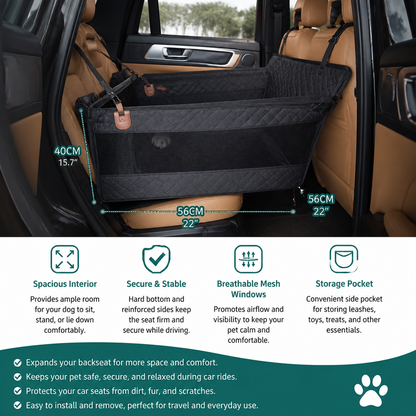 Hard Bottom Single Car Seat Extender for Dogs