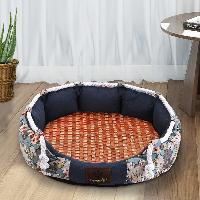 Durable Dog Bed with Pocket Function and Cauterizing Rope