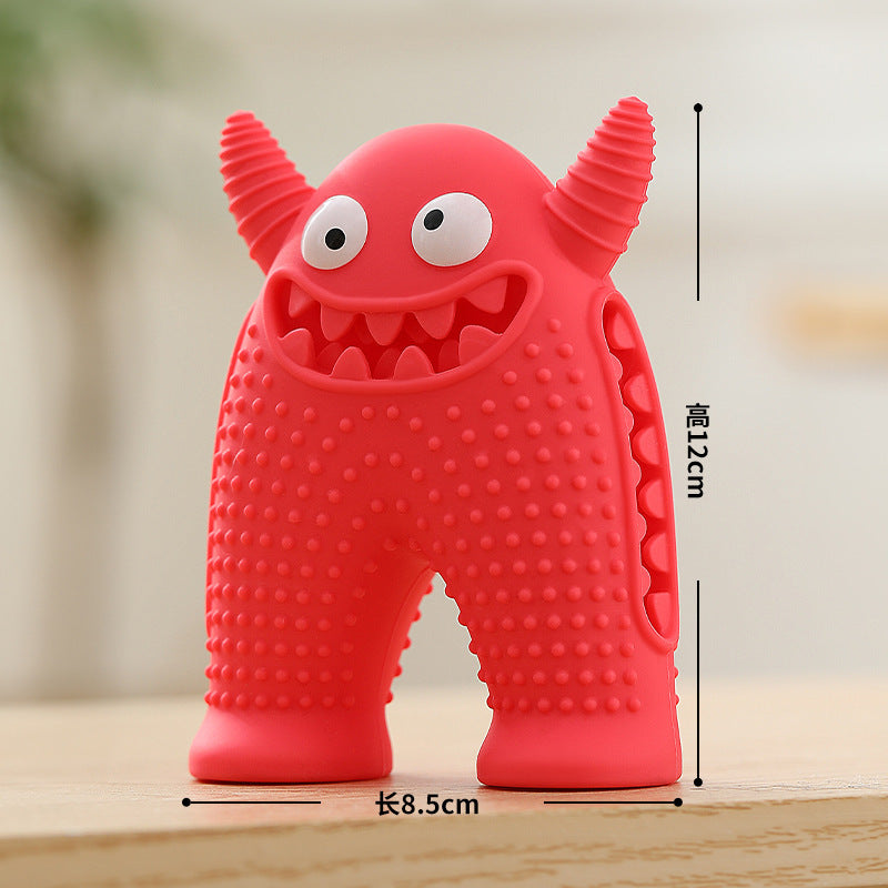 Durable Dog Dental Chew Toy – Tooth Cleaning Monster in Dog Colors