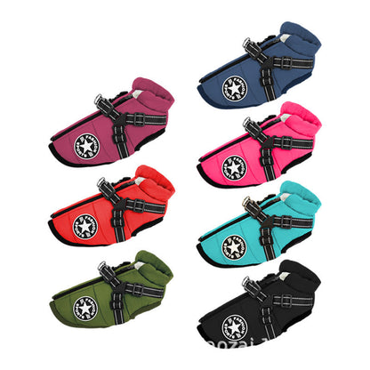 Windproof and Waterproof Dog Jacket with Integrated Harness