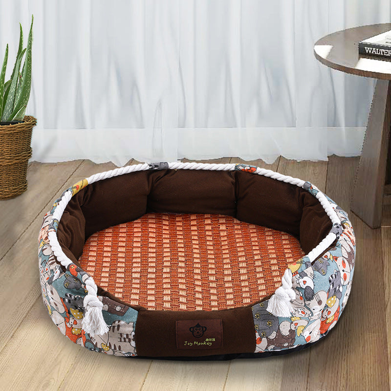 Durable Dog Bed with Pocket Function and Cauterizing Rope