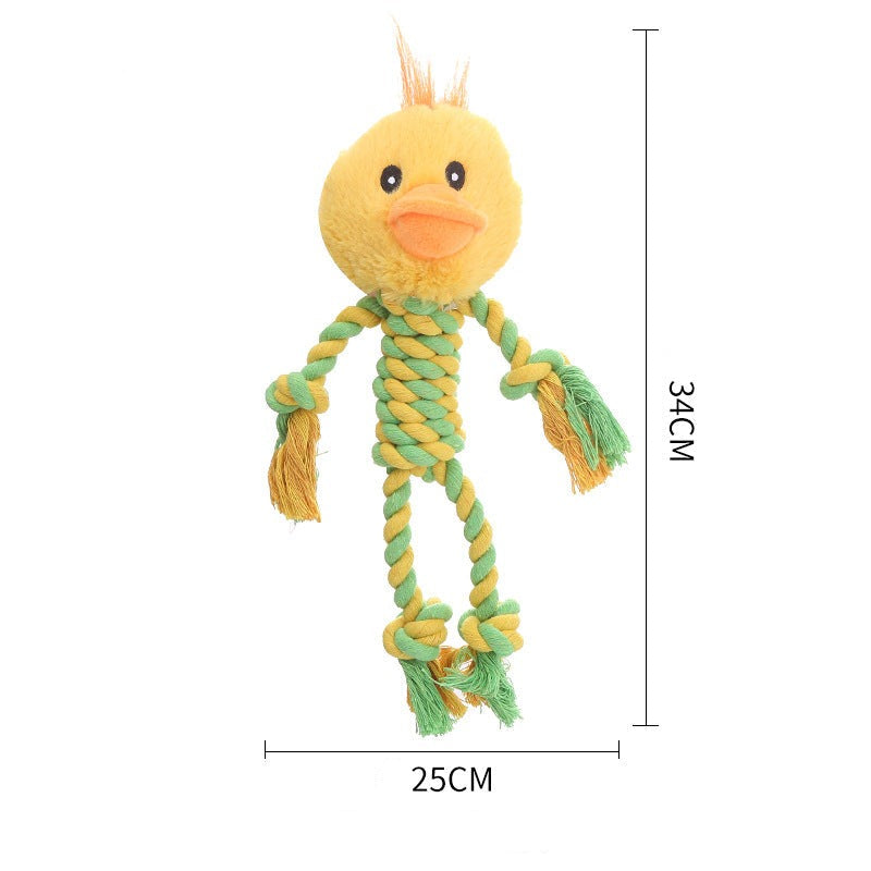 Durable Dog Toy with Plush Head