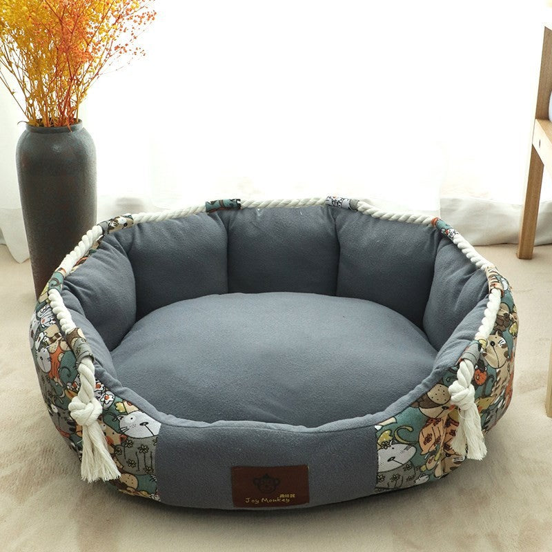 Durable Dog Bed with Pocket Function and Cauterizing Rope