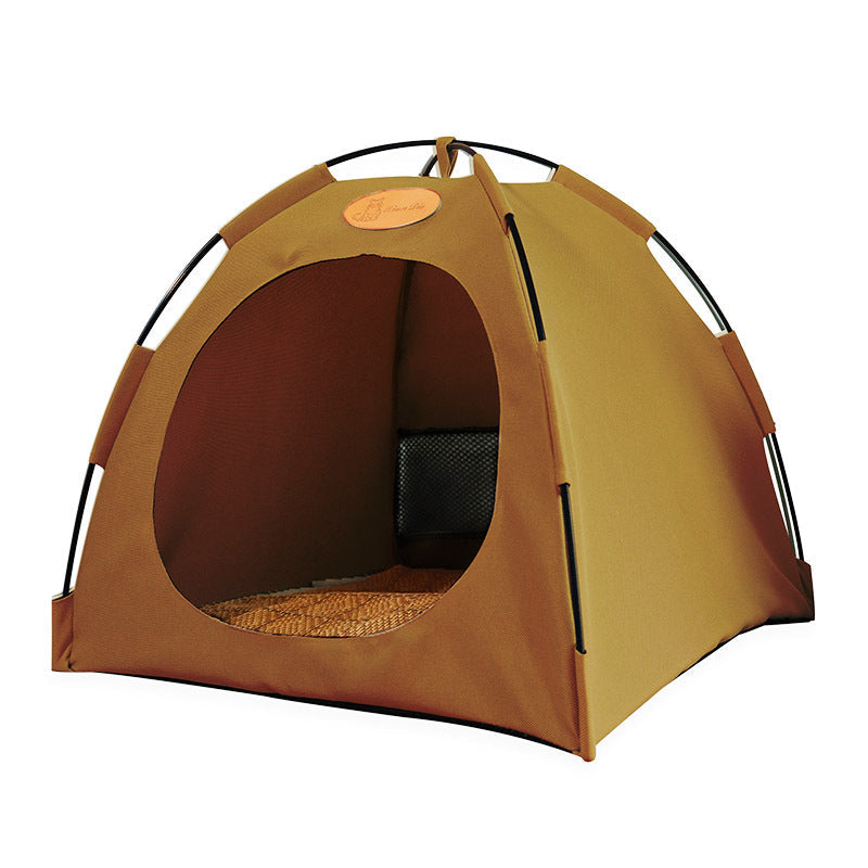 Premium Cat Tent with Rattan Mat