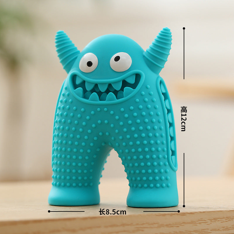 Durable Dog Dental Chew Toy – Tooth Cleaning Monster in Dog Colors
