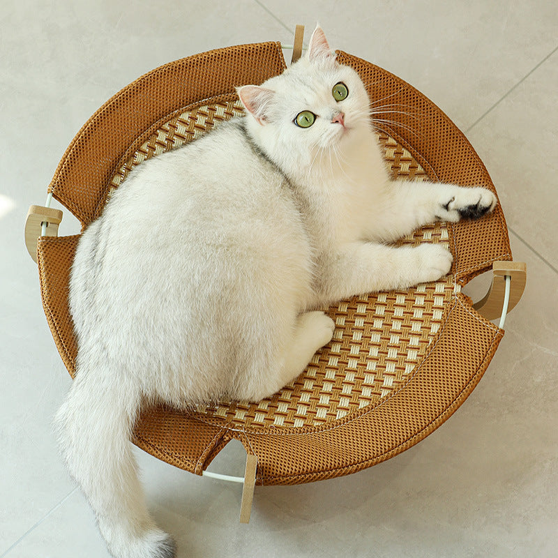 Cooling Hanging Mat for Cats in Rattan