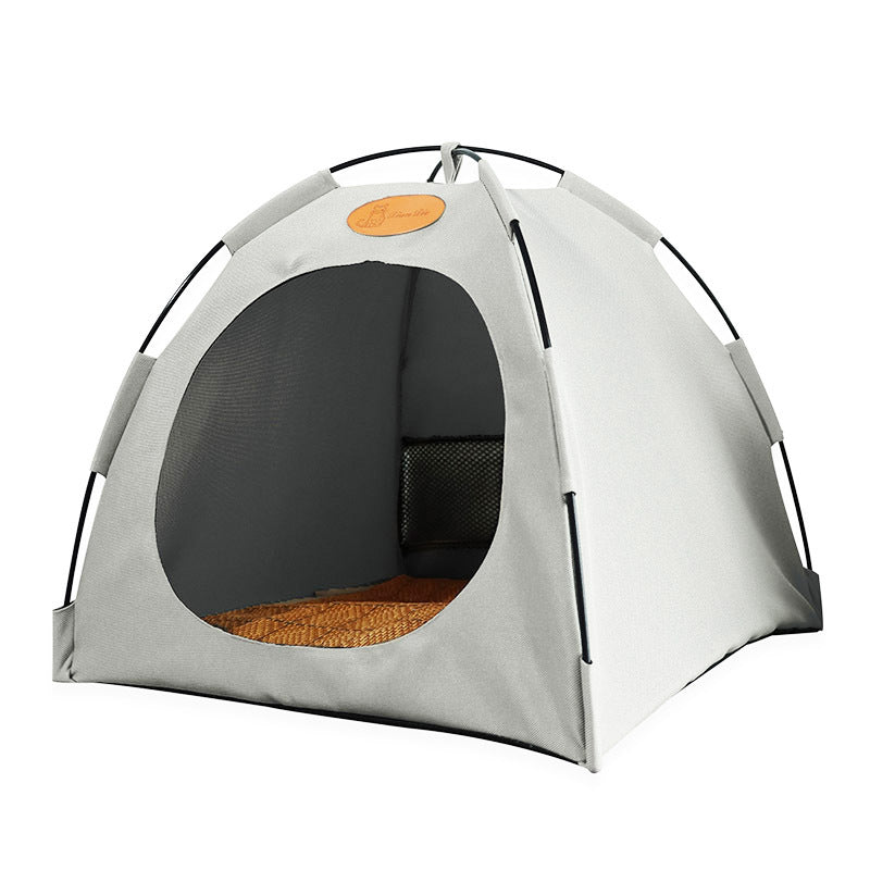 Premium Cat Tent with Rattan Mat