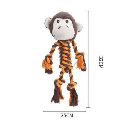 Durable Dog Toy with Plush Head