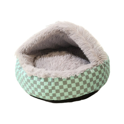 Plaid Heated Cat Cave