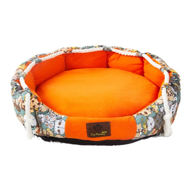 Durable Dog Bed with Pocket Function and Cauterizing Rope