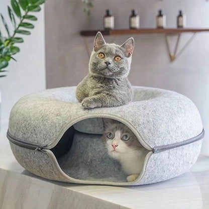 2-in-1 Donut Bed for Cats and Cave