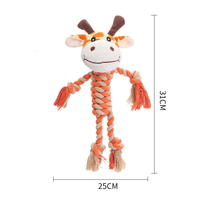 Durable Dog Toy with Plush Head