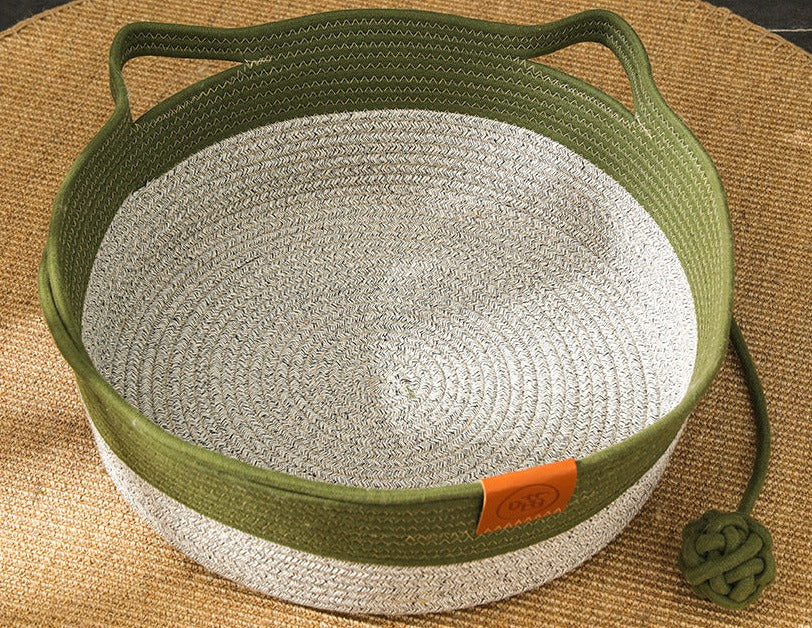 Handwoven Cotton Rope Cat Bed