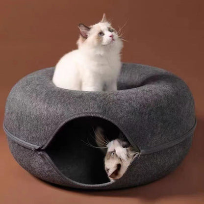 2-in-1 Donut Bed for Cats and Cave