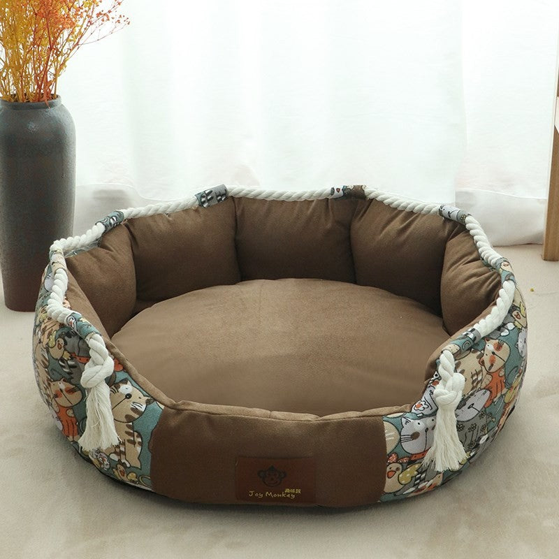 Durable Dog Bed with Pocket Function and Cauterizing Rope
