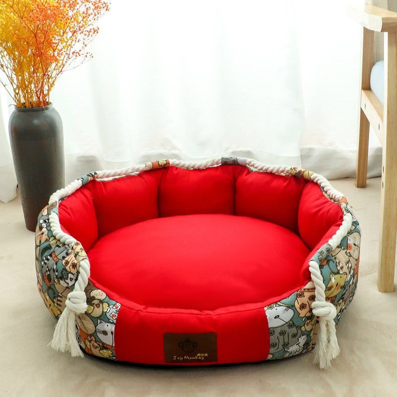 Durable Dog Bed with Pocket Function and Cauterizing Rope