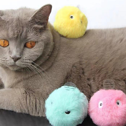 Interactive Plush Play Balls for Cats with Animal Sounds (Pack of 3)