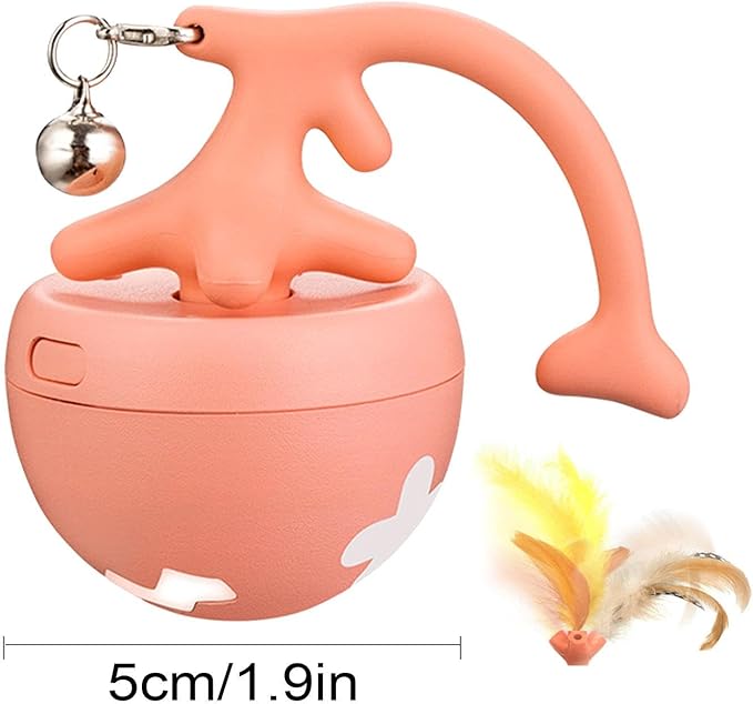 Interactive Cat Toy Ball with Feathers