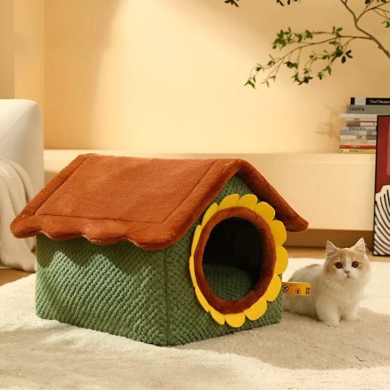 Comfortable Plush Tent Bed for Cats