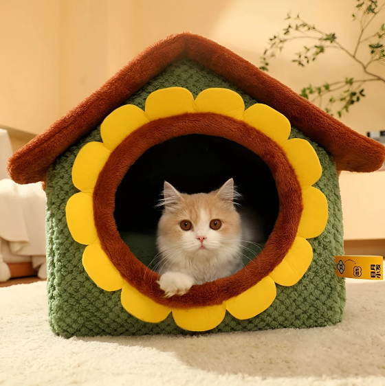 Comfortable Plush Tent Bed for Cats