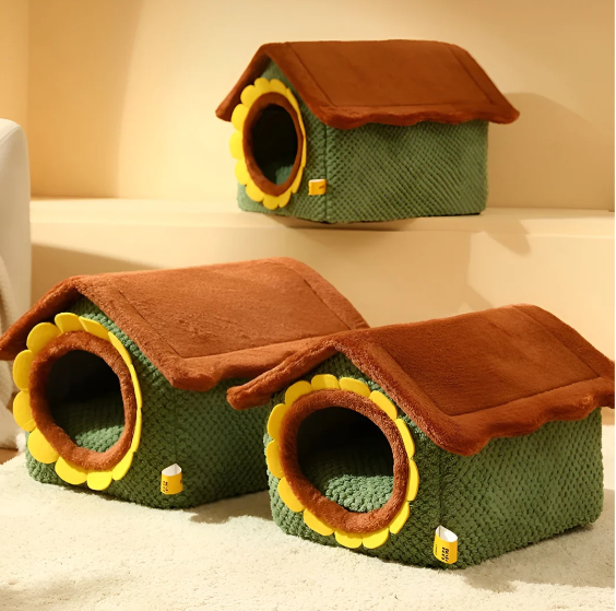 Comfortable Plush Tent Bed for Cats