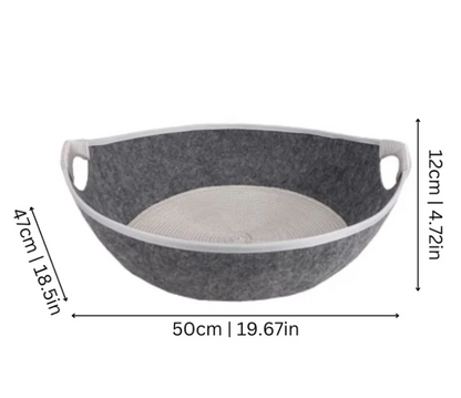 Comfortable Felt Cat Bed with Carry Handles