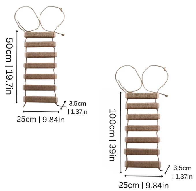 Suspended Bridge and Wall Ladder for Cats