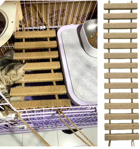Suspended Bridge and Wall Ladder for Cats