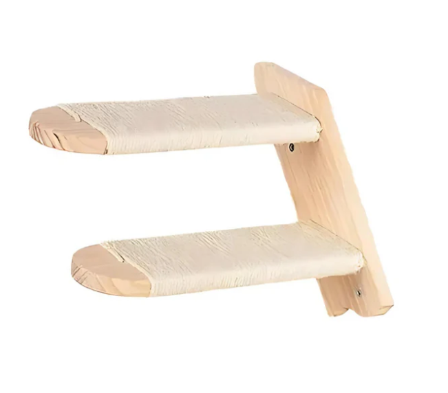 Deluxe Cat Climbing Stairs – Wall-Mounted with Sisal Rope