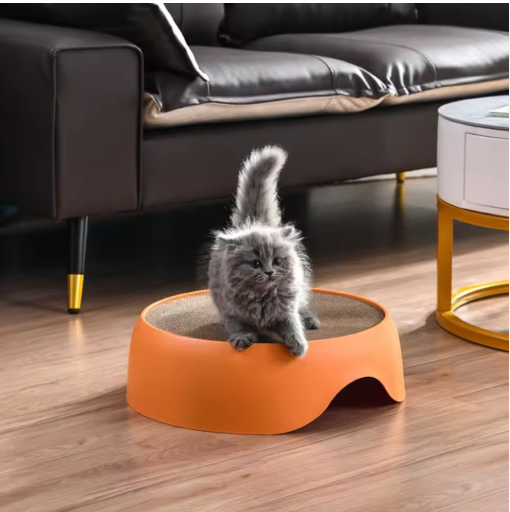 Multifunctional Cat Bed with Scratching Surface and Resting Cushion