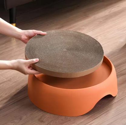 Multifunctional Cat Bed with Scratching Surface and Resting Cushion