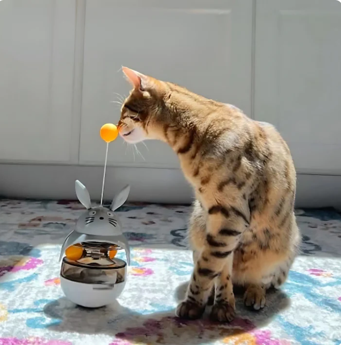Interactive Treat Toy With Swinging Function For Cats
