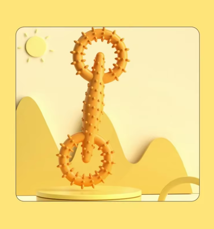 Dog Teething Ring Toy - Tooth Cleaning and Chewing Fun