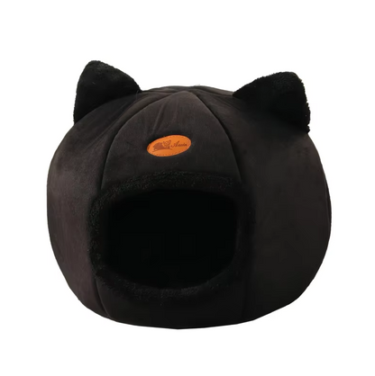 Cozy Cat-Shaped Pet Bed – Heated Cat House with Removable Cushion