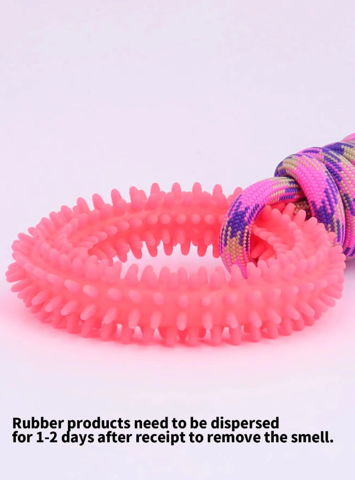Durable Dog Toy with Teething Ring – Chew and Tug Rope Toy for Interactive Fun