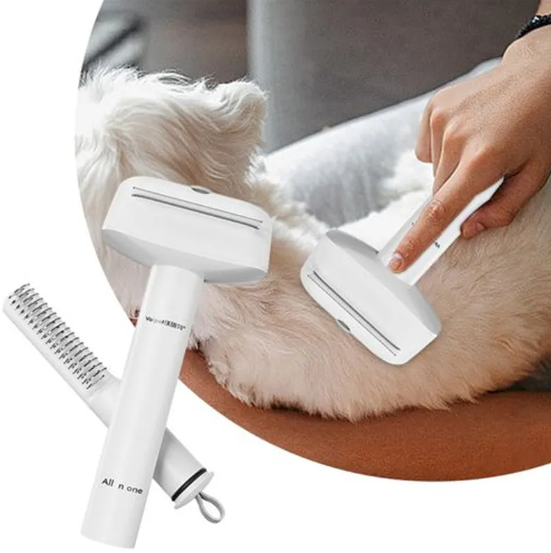 2-in-1 Pet Brush with Trimmer for Effective Grooming