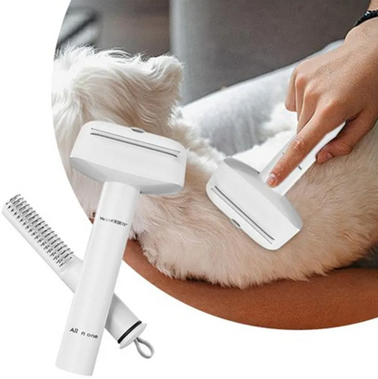 2-in-1 Pet Brush with Trimmer for Effective Grooming