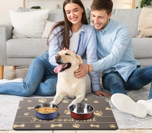 Waterproof Pet Feeding Mat - Non-Slip and Easy to Clean Feeding Mat for Dogs and Cats