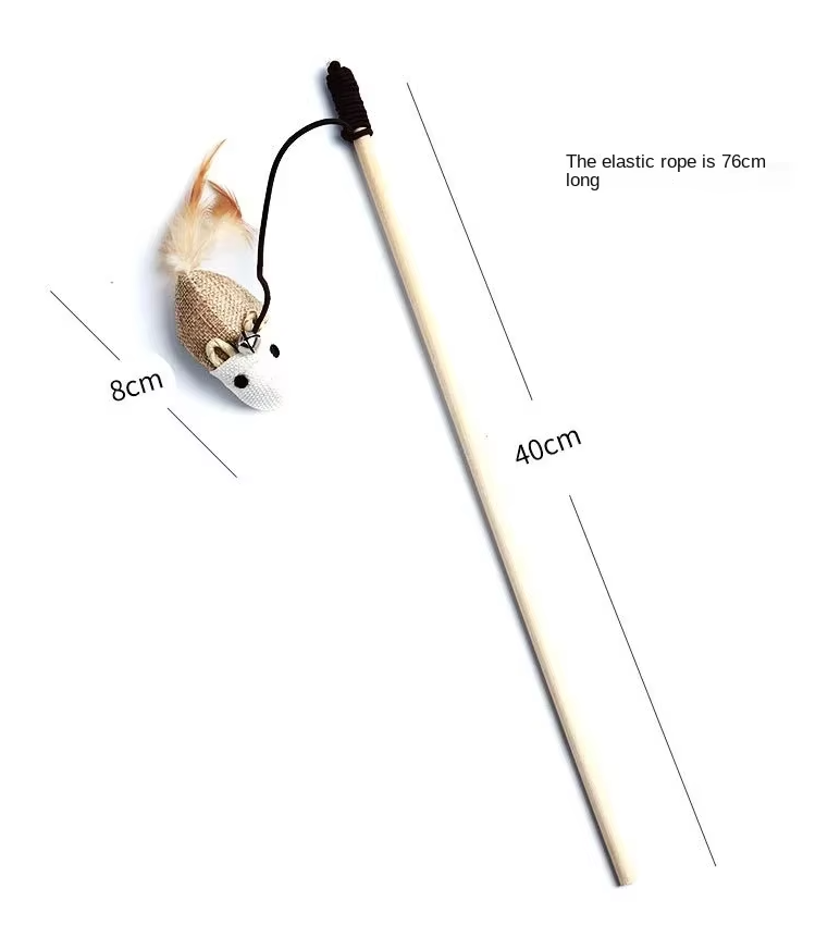 Interactive Cat Toys – Natural Toys with Feathers and Bells