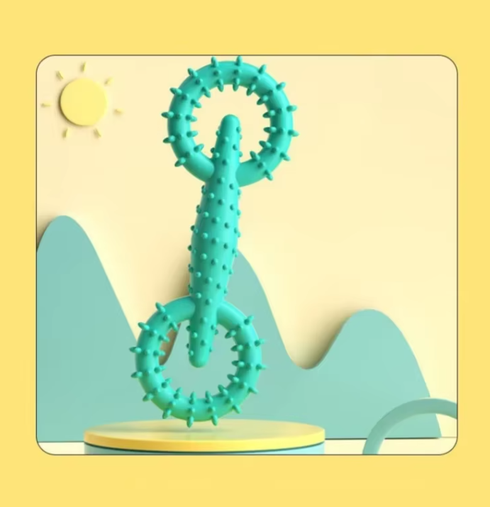 Dog Teething Ring Toy - Tooth Cleaning and Chewing Fun