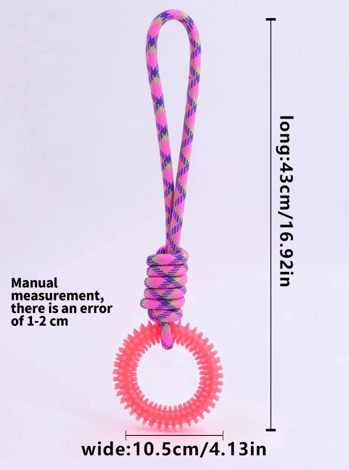 Durable Dog Toy with Teething Ring – Chew and Tug Rope Toy for Interactive Fun