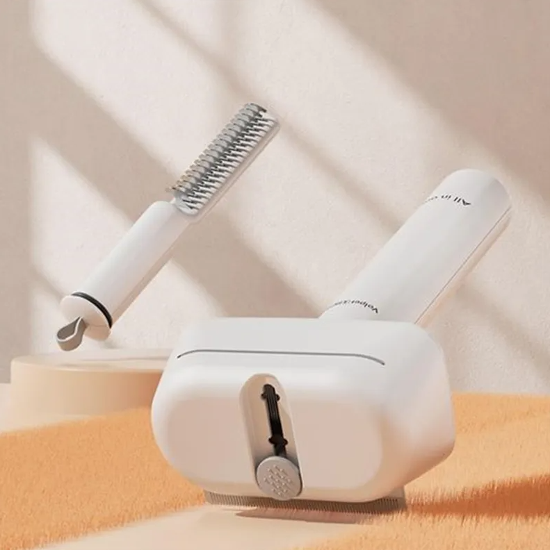 2-in-1 Pet Brush with Trimmer for Effective Grooming