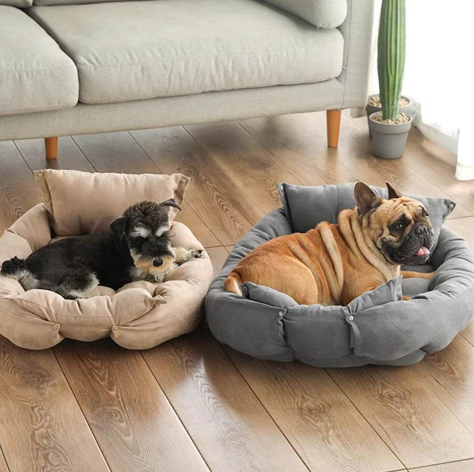 Cozy Dog Bed with Cushion - Soft and Washable Pet Bed for Dogs and Cats