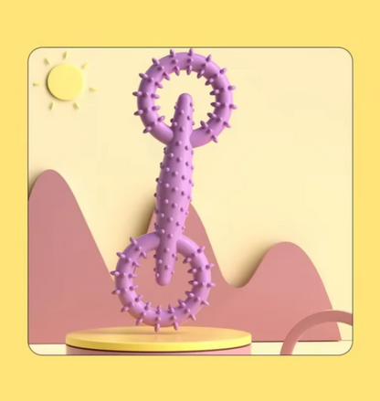 Dog Teething Ring Toy - Tooth Cleaning and Chewing Fun